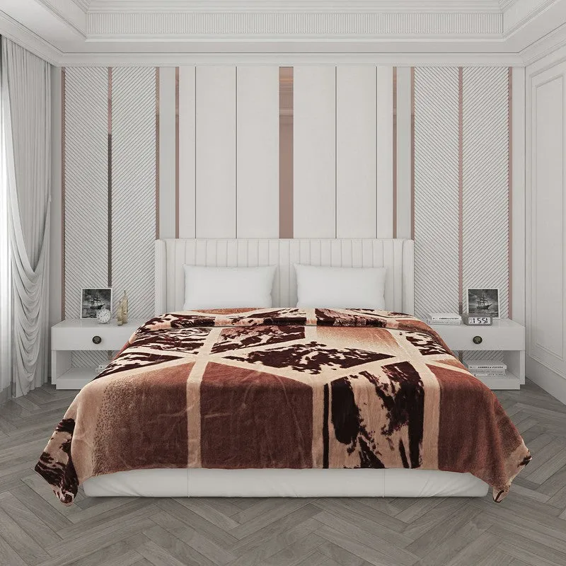 Monte Carlo Mosaic Diamond Blanket (Brown)- 850 GSM media 3