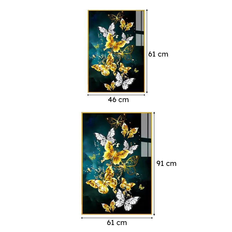 Aureate Flutter Modern Canvas Wall Art With Frame - Gold media 6