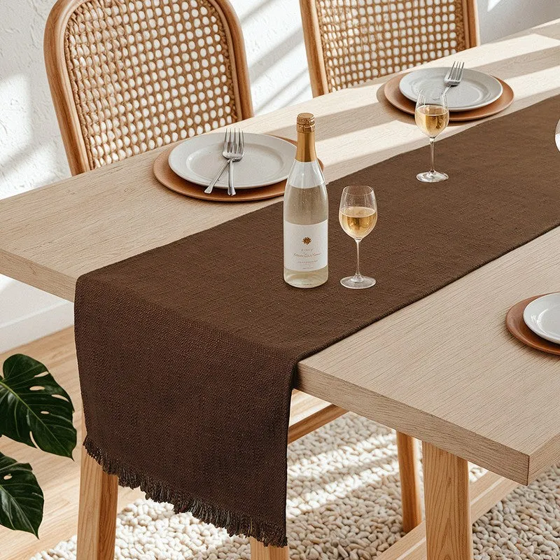 Premium Cotton Table Runner - Brown media 3
