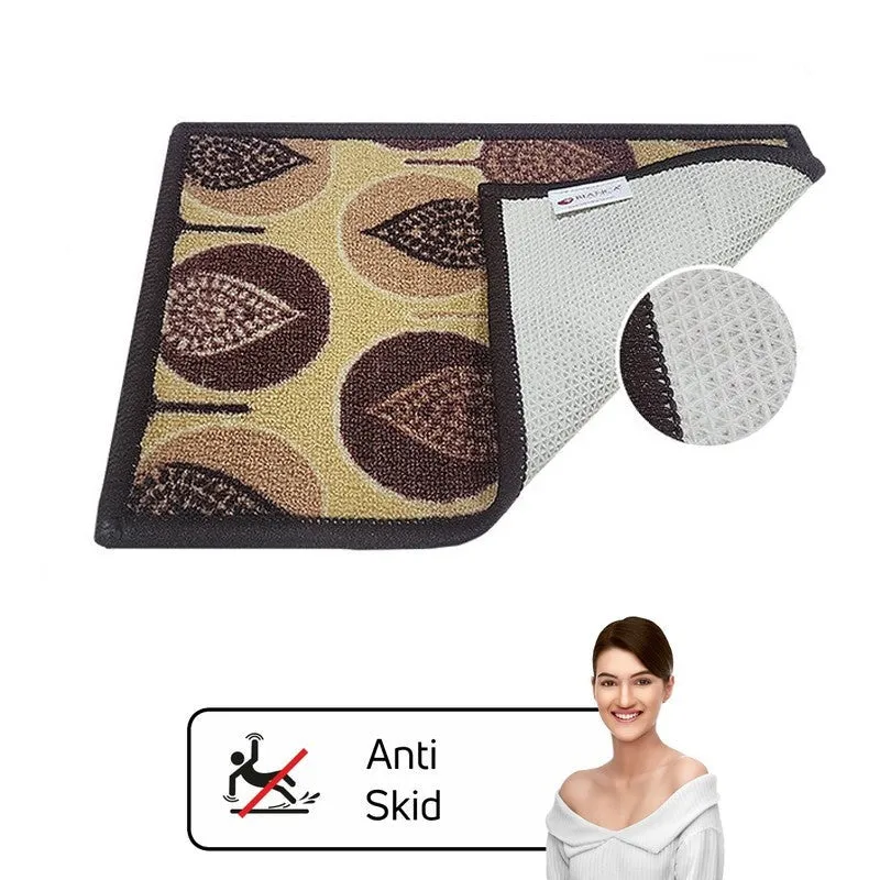 Faro Floral Nylon Door Mats - Beige,Brown media 7