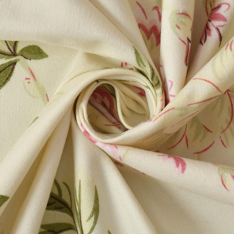 Quince Floral Microfiber Bedsheet (Beige) - 140 GSM media 5