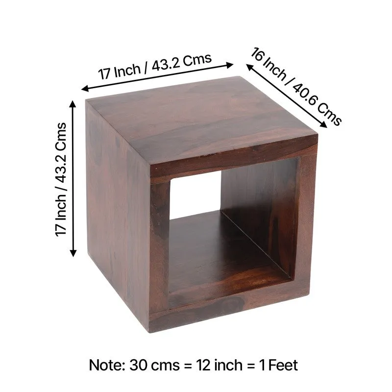 Pverox Sheesham Wooden Side & Bedside Table - Brown media 10