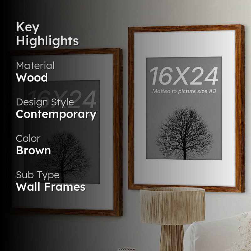 Driftwood Charm Rectangle Photo Frame (Brown) - Set Of Two media 2