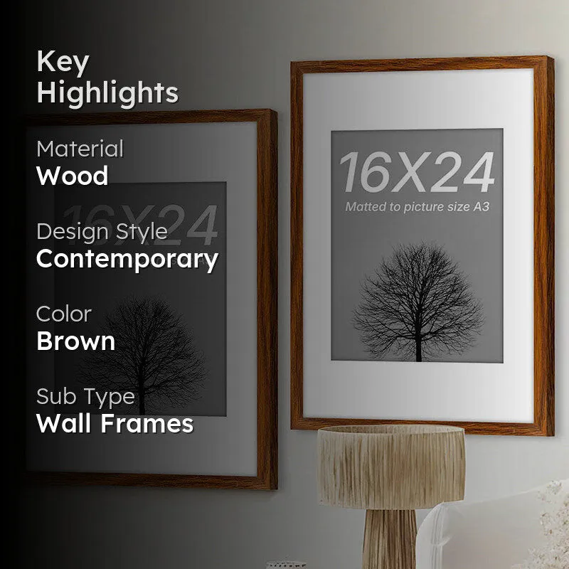 Driftwood Charm Rectangle Photo Frame (Brown) - Set Of Two media 2