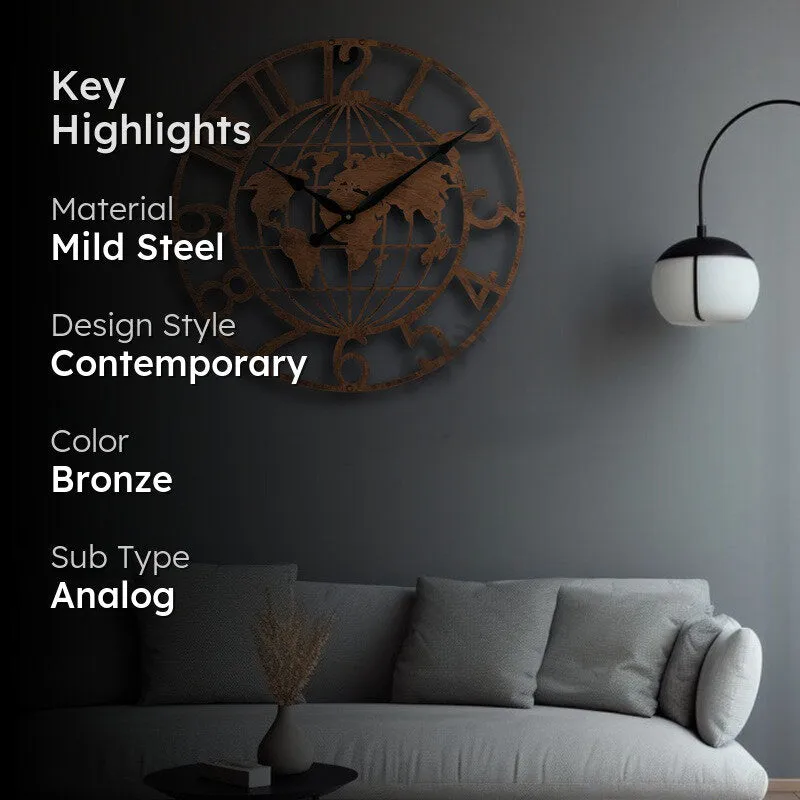 Bezel Silent Wall Clock - Bronze media 2