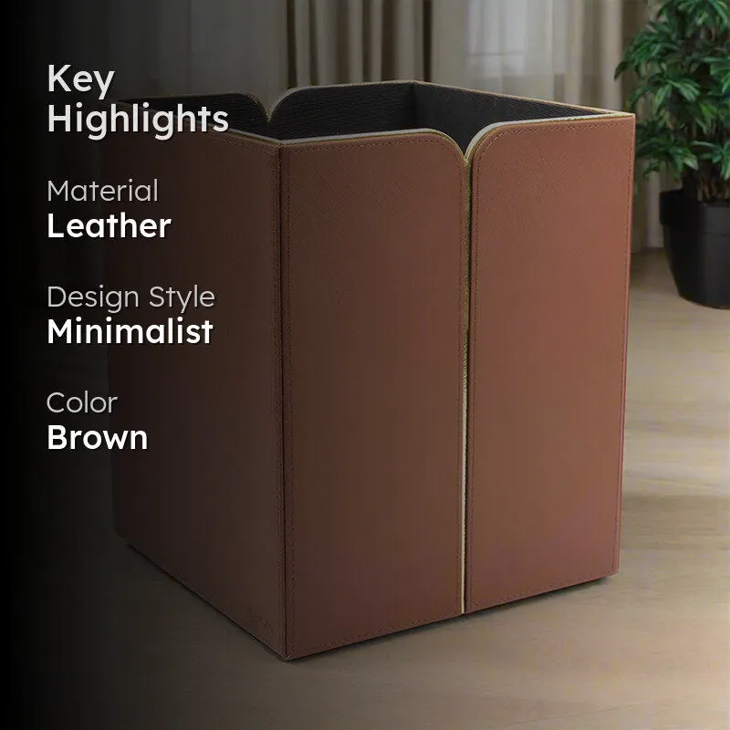 Ceastra Faux Leather Dust Bin - Brown media 2