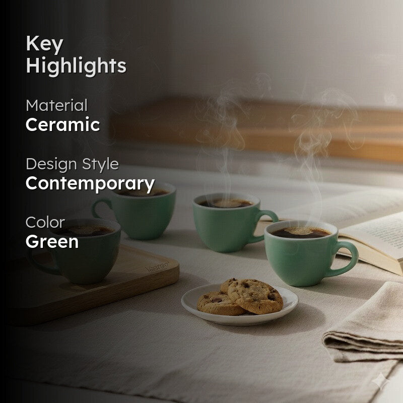 Brew Ceramic Tea Cup (80 mL Each) - Set Of Four media 2