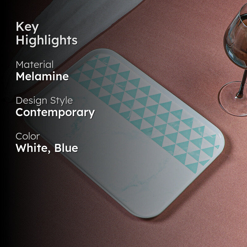 Mivono Small Serving Tray - Blue & White media 2