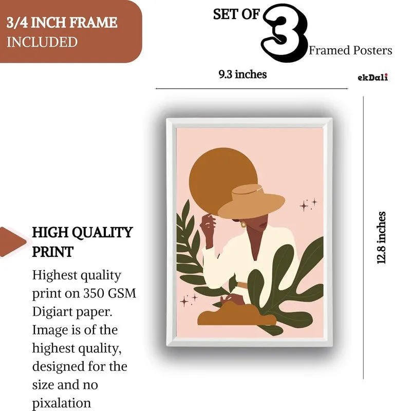 Sunlit Muse Paper Wall Painting With Frame - White media 10