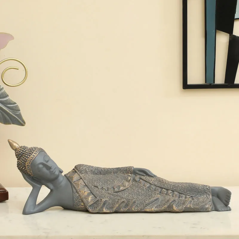 Buddha In Thought I Showpiece - Grey media 1
