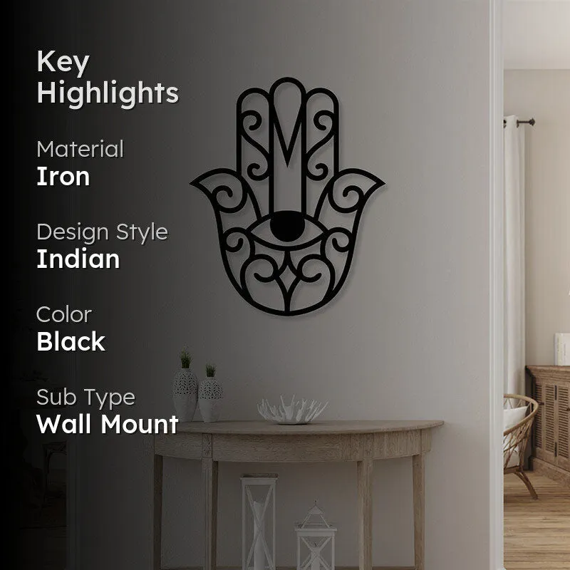 Hamsa Black Iron Wall Accent media 2