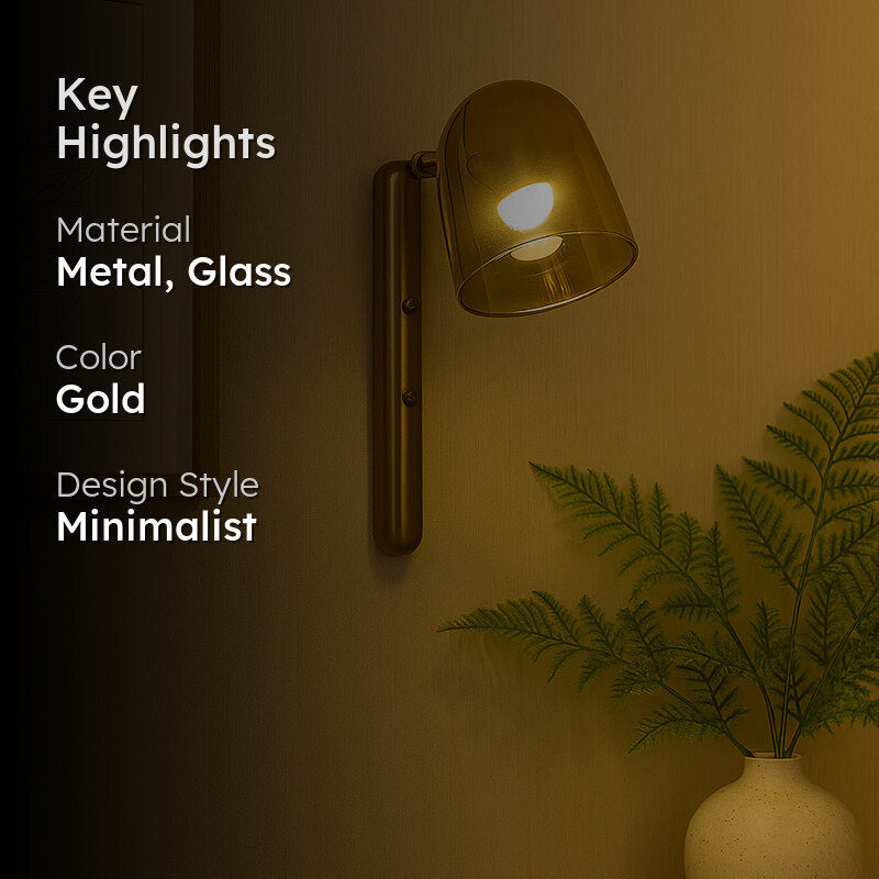 Drop Cone Metal & Glass Wall Lamp media 2
