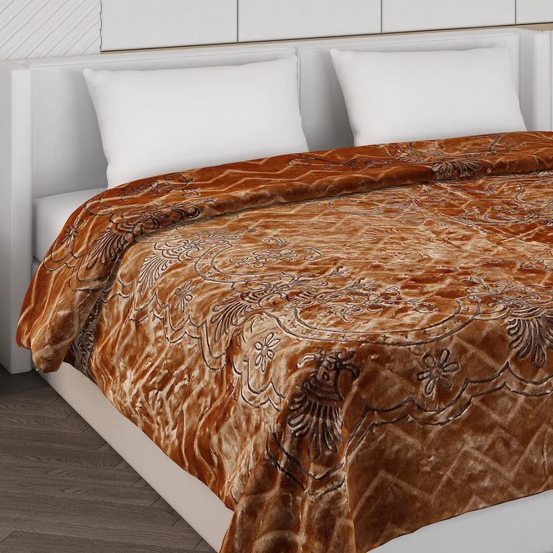 Monte Carlo Autumn Embrace Blanket (Brown) - 950 GSM media 4