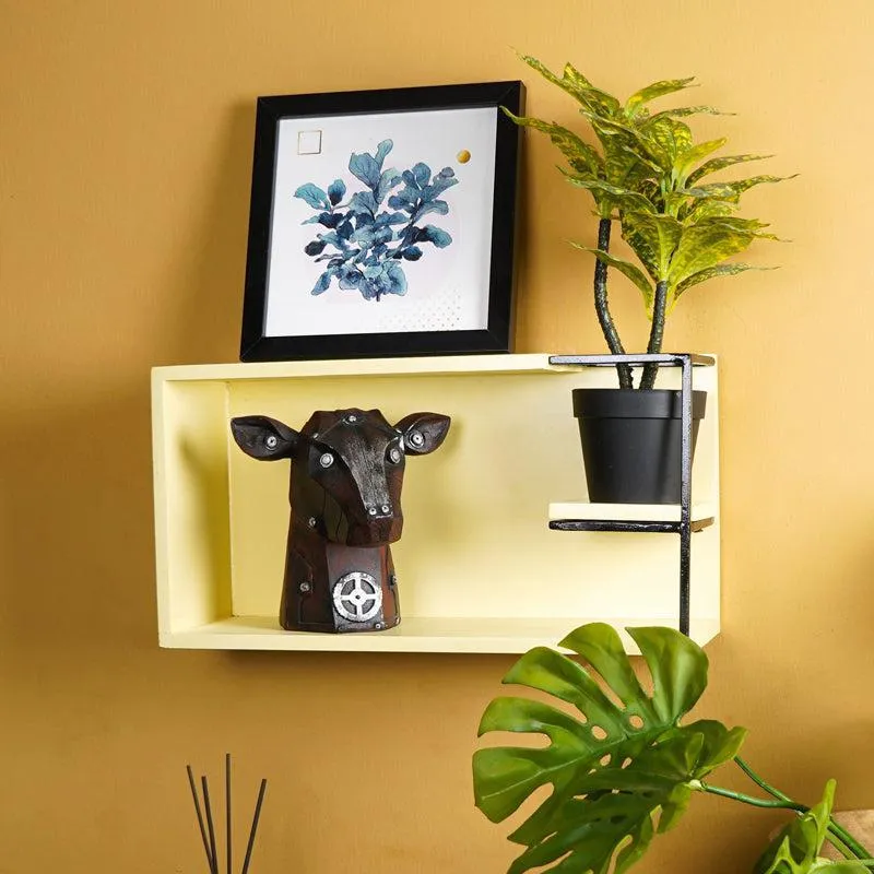 Ledge Line MDF & Metal Wall Shelf - Cream media 4