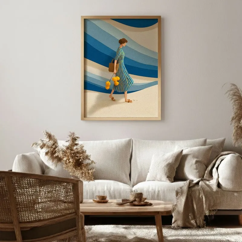Esmora Travel Illustration Canvas Wall Painting With Brown Frame media 6