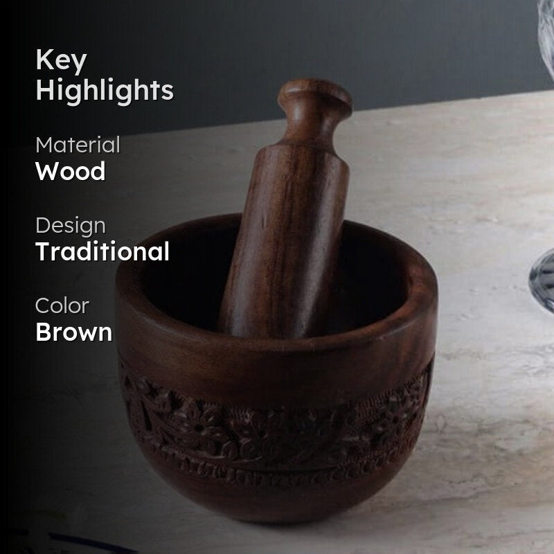 Natura Carved Mortar & Pestle media 2