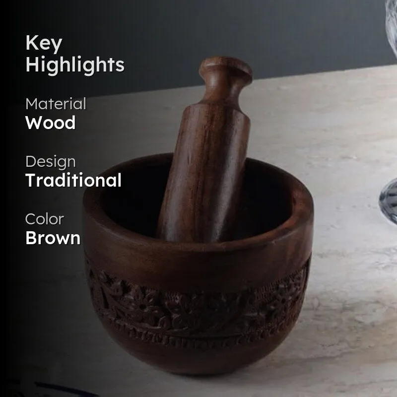 Natura Carved Mortar & Pestle media 2