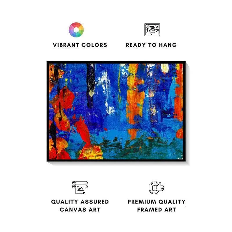 Abstract Art Palette Canvas Wall Painting - Black Frame media 4