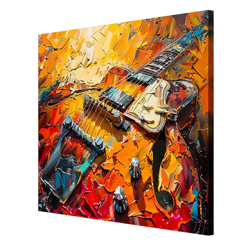 Electric Guitar Abstract Wall Painting media 6