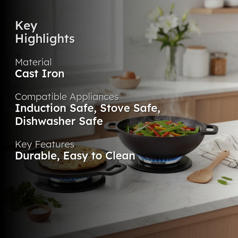 Solara Pure Cook Matte Finish Cast Iron Cookware Sets - Two Piece Set media 2