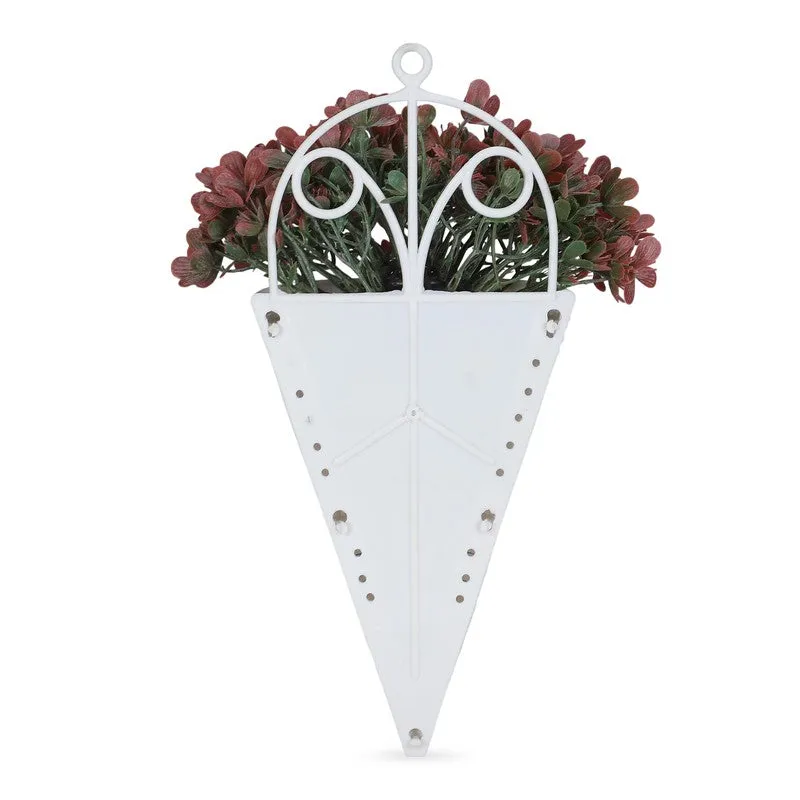 Artificial Flowers (Red) with Pot - Set Of Two media 4