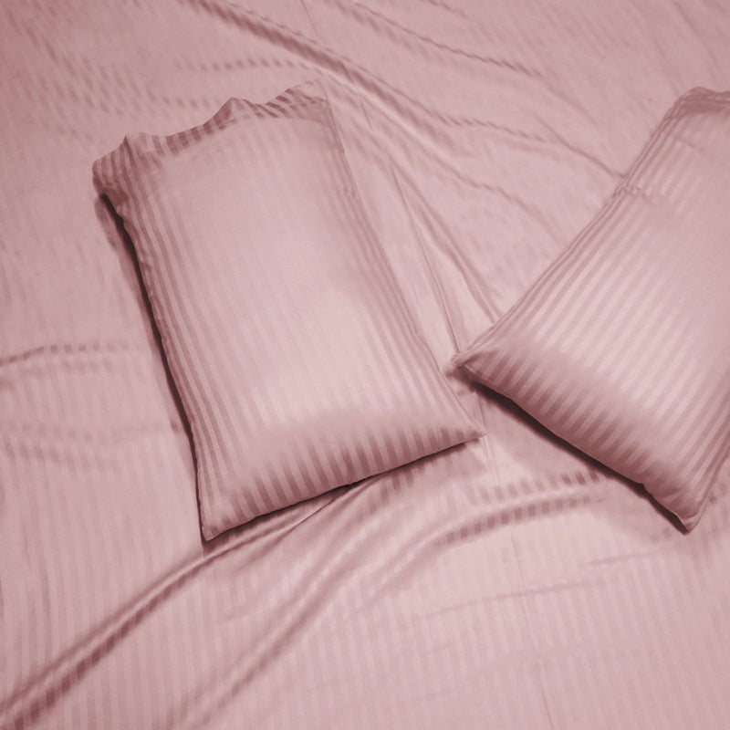 Stripe Charm Cotton Pillow Cover (Cameo Rose) - Set Of Two media 4
