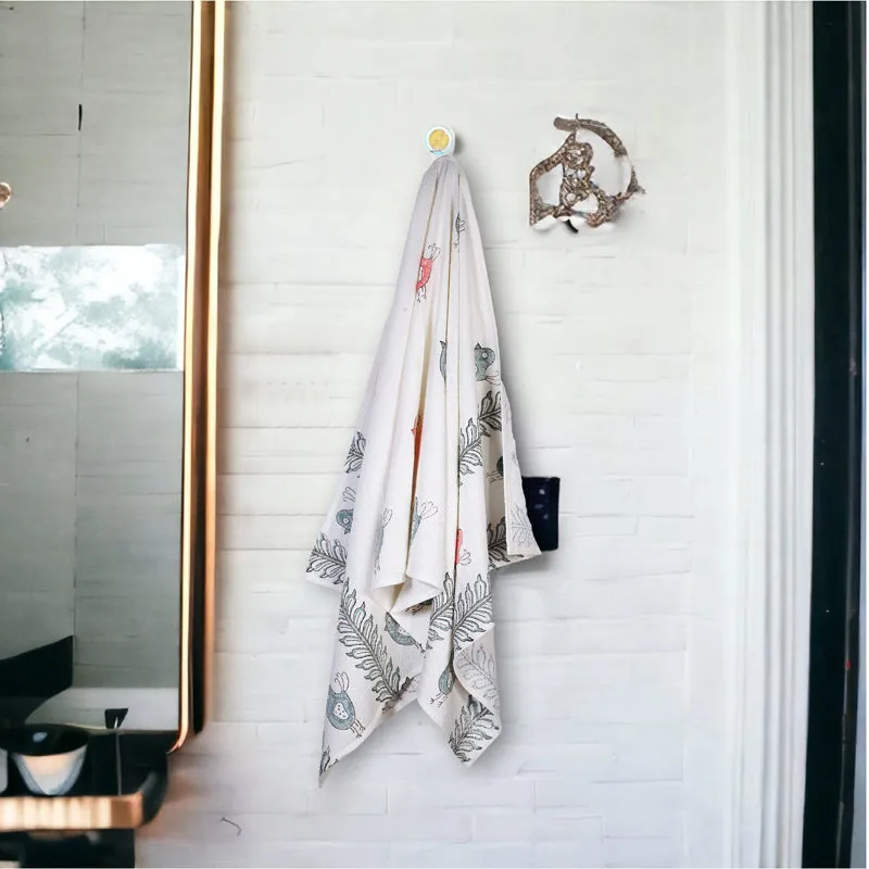 Nirva Floral Waffle Bath Towel media 1