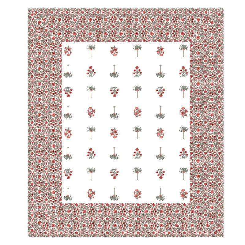 Rang Style Cotton Bedsheet (Red,Green,White) - 120 TC media 5