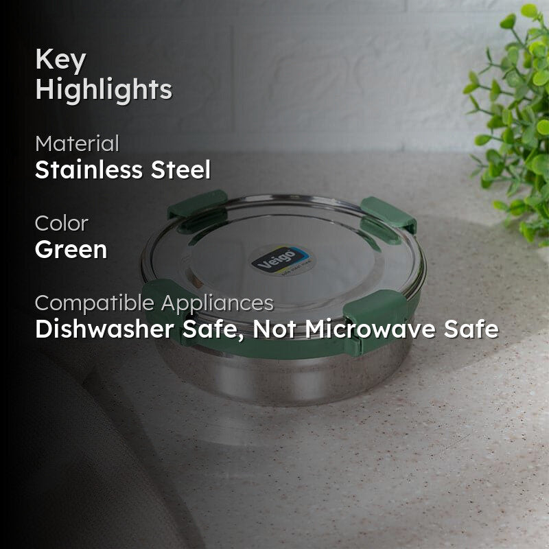 Clip Lock Lunch Box (600 mL) - Green media 2