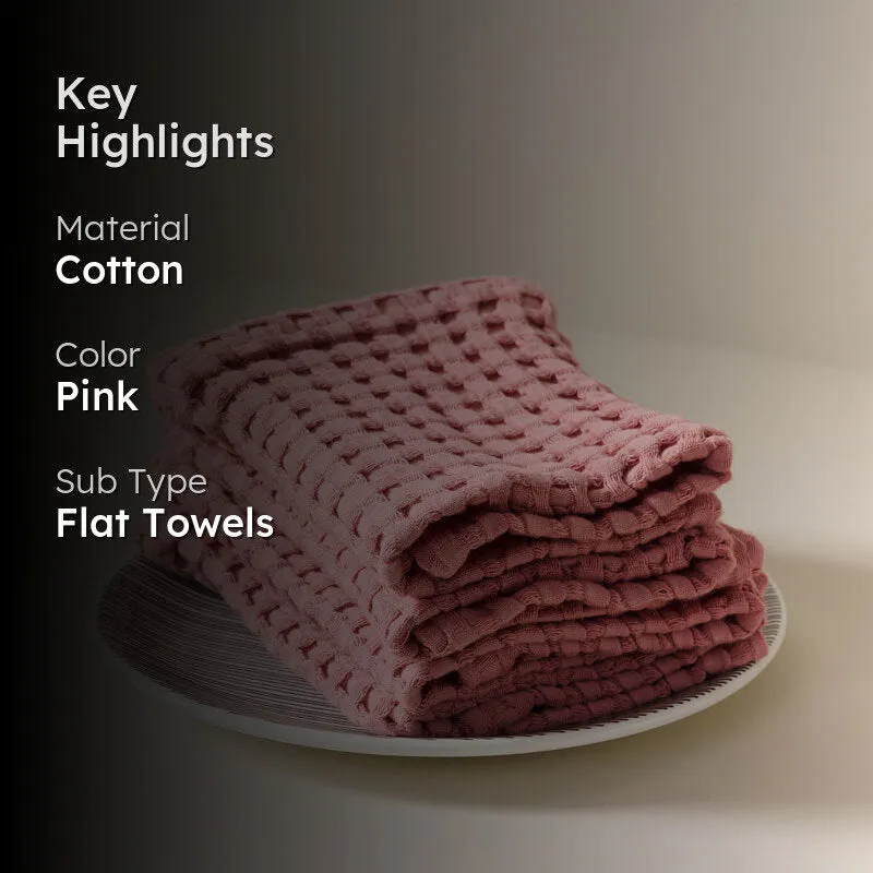 Fluffy Waffle Face Towel (Pink) - Set of Four media 2