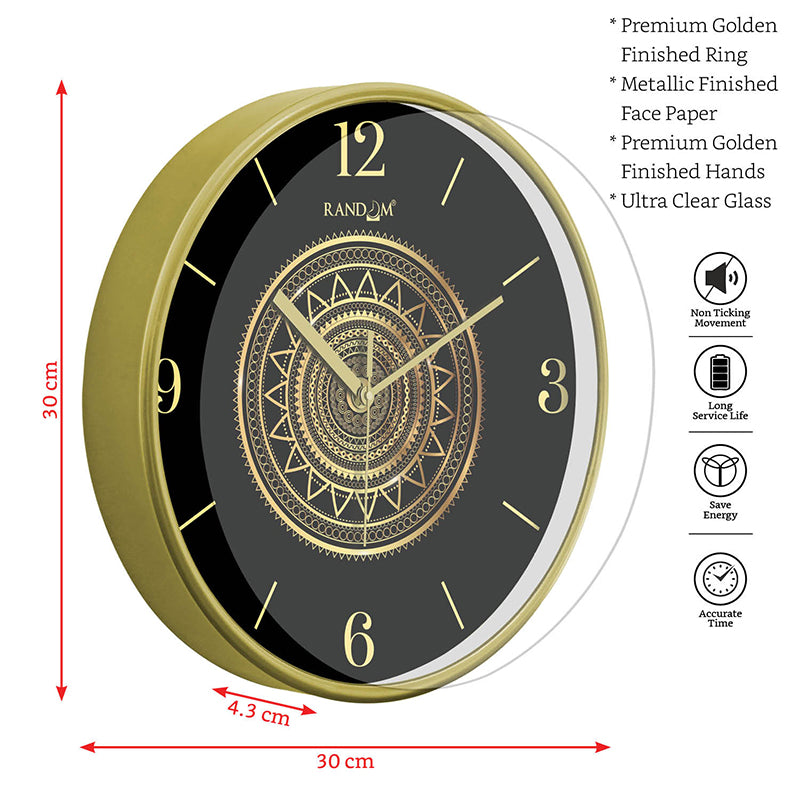 Yuga Mandala Wall Clock - Black media 8