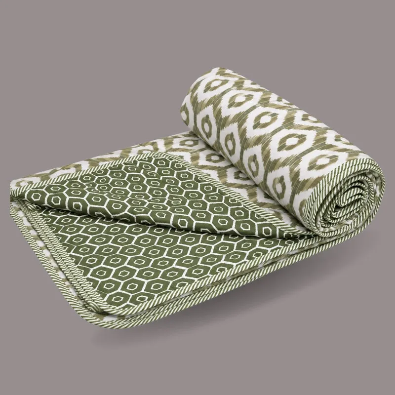 Udaya Ethnic Reversible Cotton Dohar (Sea Green) - 180 GSM media 1