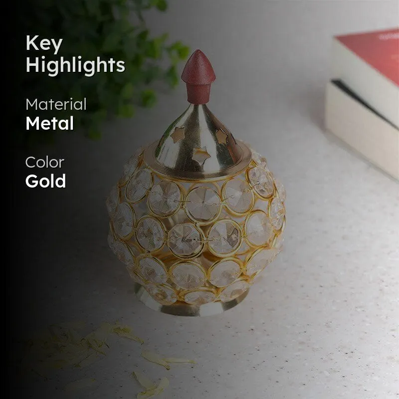 Crystal Ankhad Tealight Candle Holder media 2