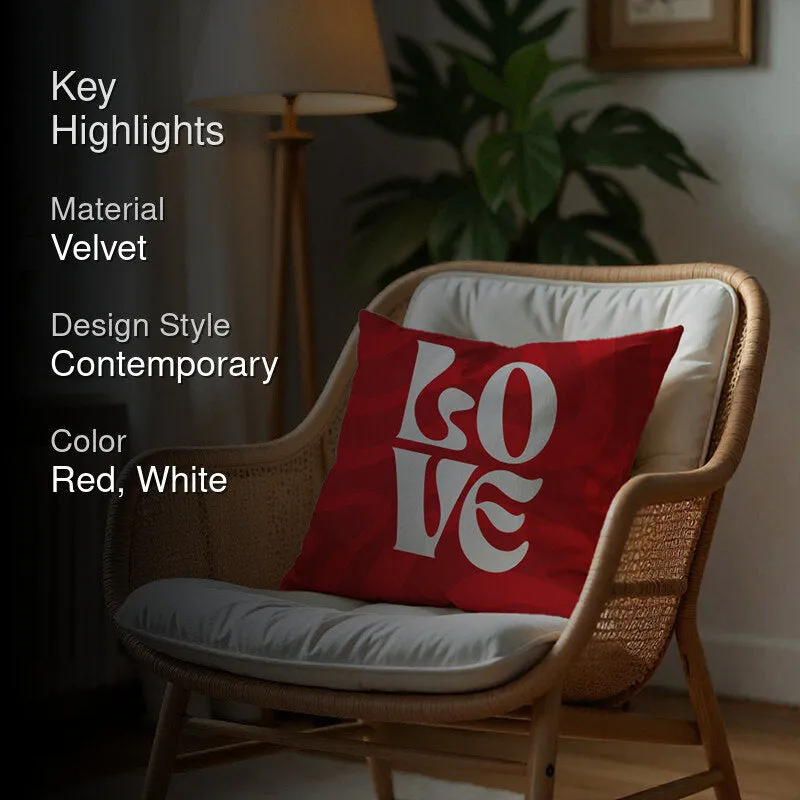 Lush "Love" Printed Velvet Cushion Cover media 2