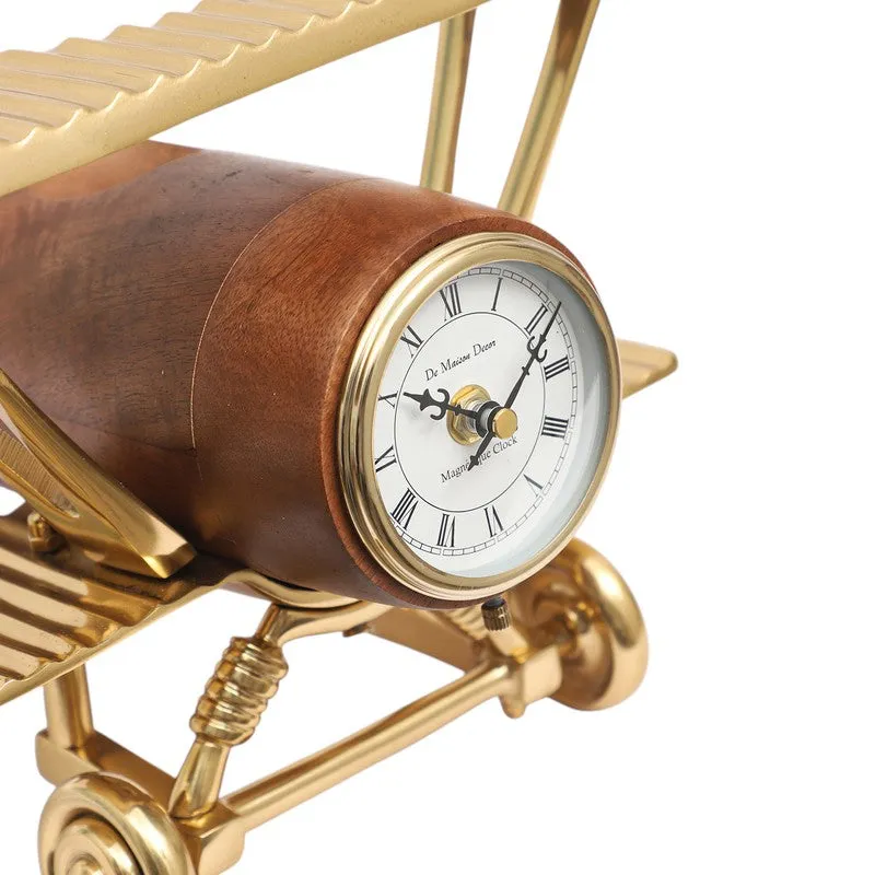 Aviation-Themed Table Clock Gold media 7