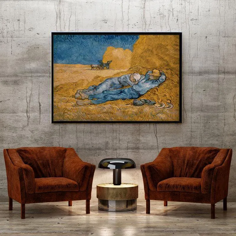 The Siesta By Vincent Van Gogh - Black Frame media 4