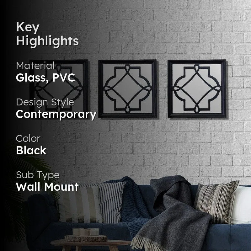 Geometric Bloom PVC Wall Mirrors - Set Of Three media 2