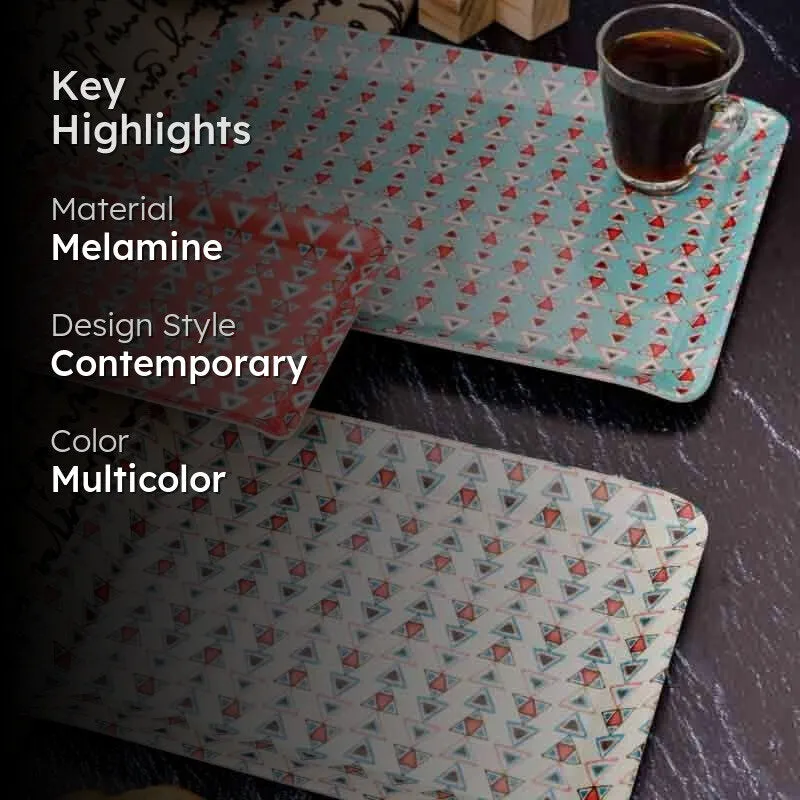 Cool Charm Melamine Serving Tray - Set of Three media 2
