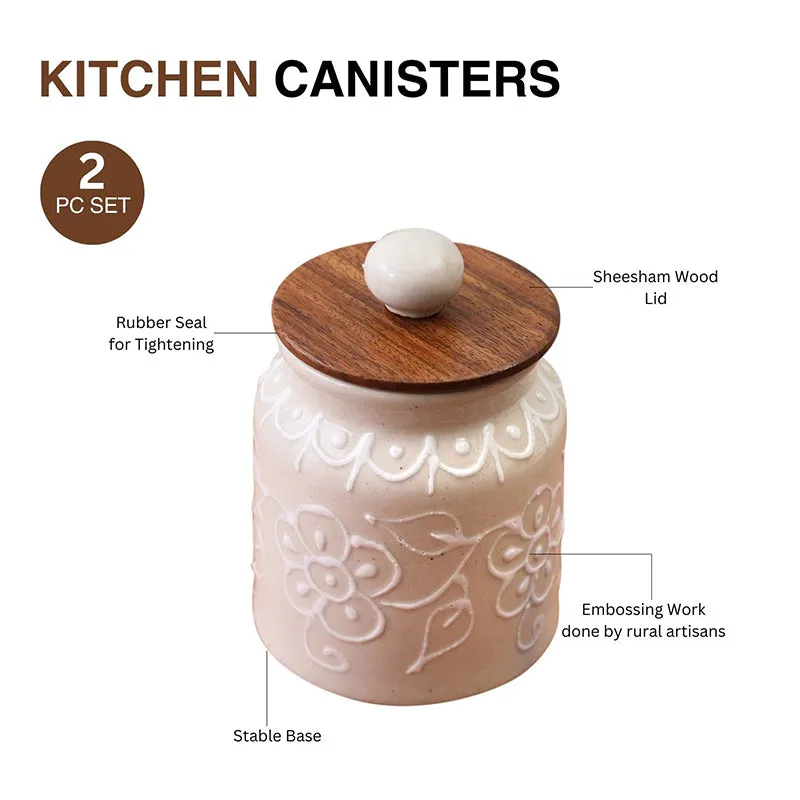Nisarga Ceramic Jar (500 mL Each) - Set Of Two media 6