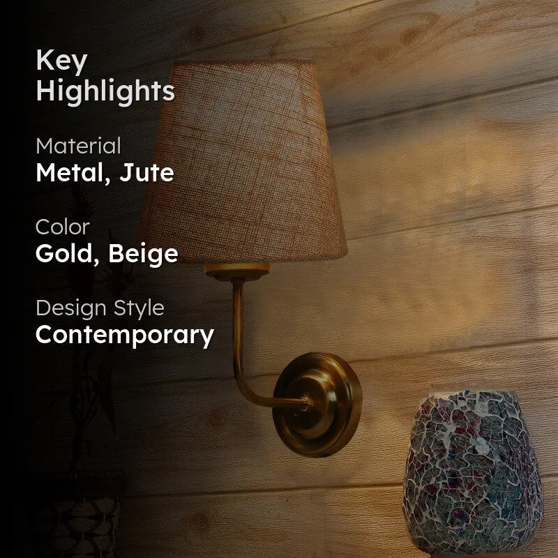 Lumoire Cone Metal Wall Lamp - Gold,Beige media 2