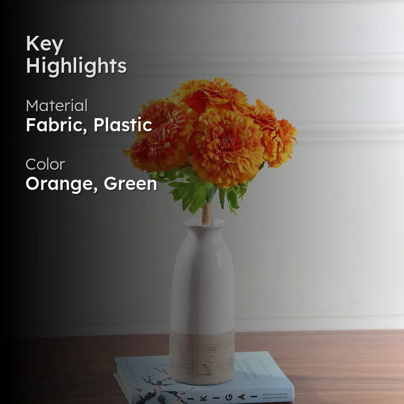Marigold Artificial Flower Bunch - Orange media 2