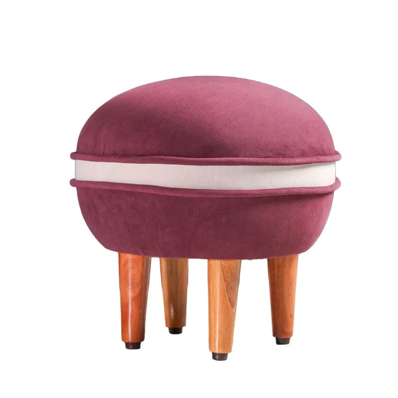 Contemporary Velvet Footrest Ottoman  Purple media 3