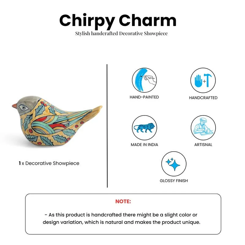 Chirpy Charm Ceramic Handpainted Showpiece media 6