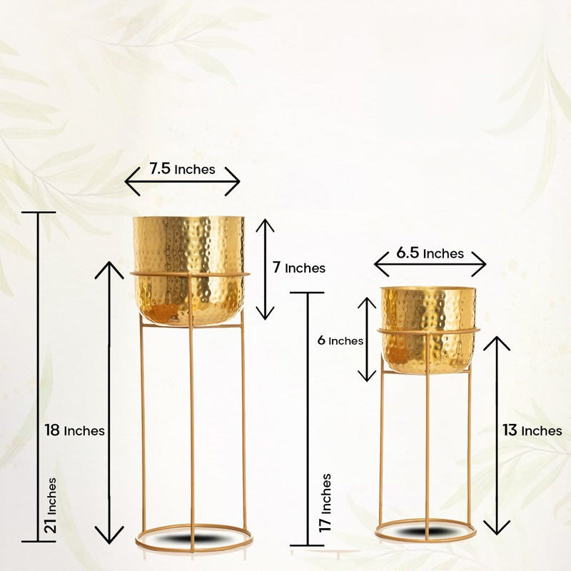 Milara Allure Hammered Planter (Gold) - Set Of Two media 7