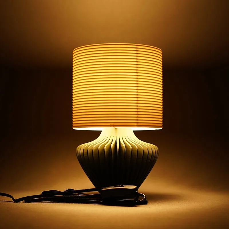 Bio Shine 3D Printed Table Lamp - White,Green media 3