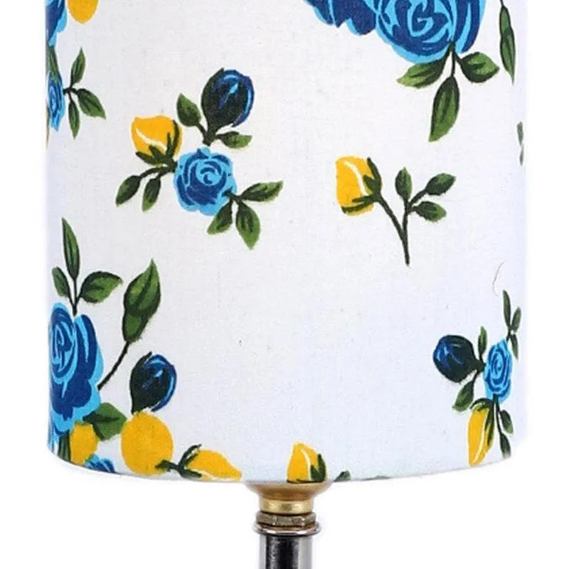 Floral Rustic Fabric Table Lamp - Blue,White media 6