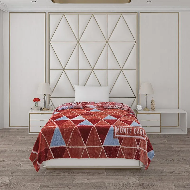 Monte Carlo Crimson Cascade Reveisible Blanket - 500 GSM media 4
