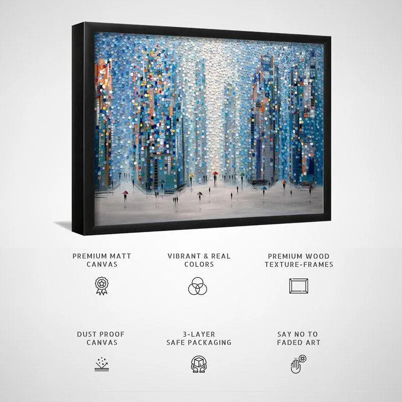 Metropolitan Dreams Canvas Wall Painting - Black Frame media 5