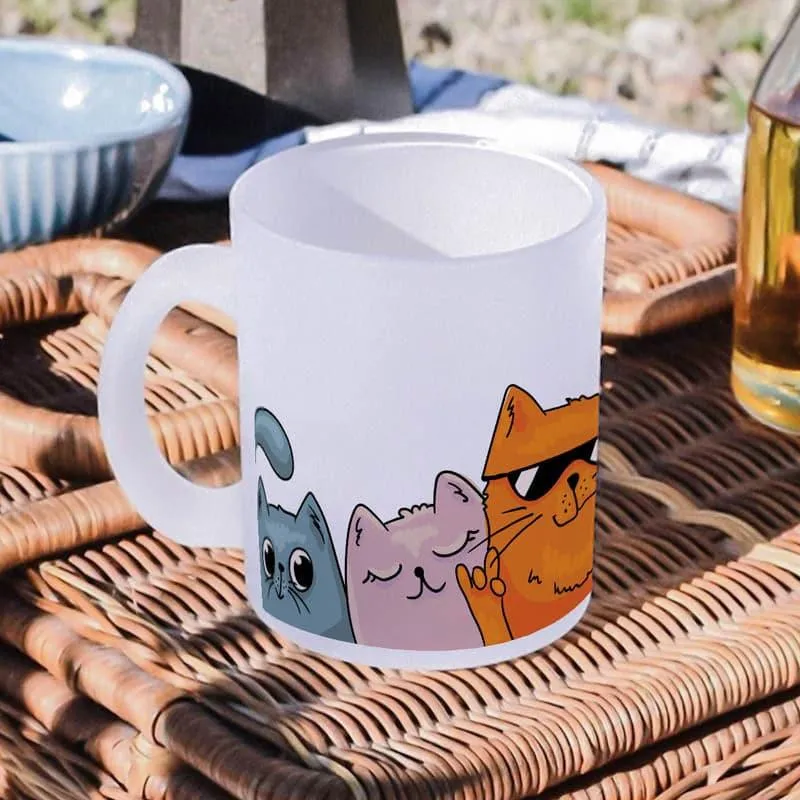 Feline Glass Coffee Mug (330 mL) - 4