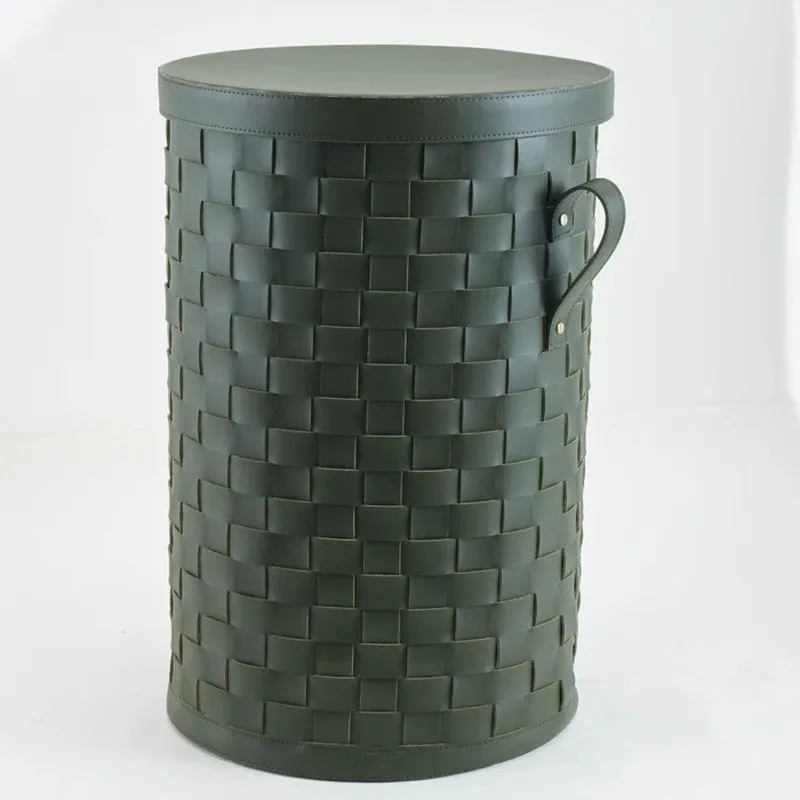 Aurelia Faux Leather Laundry Basket - Green media 3